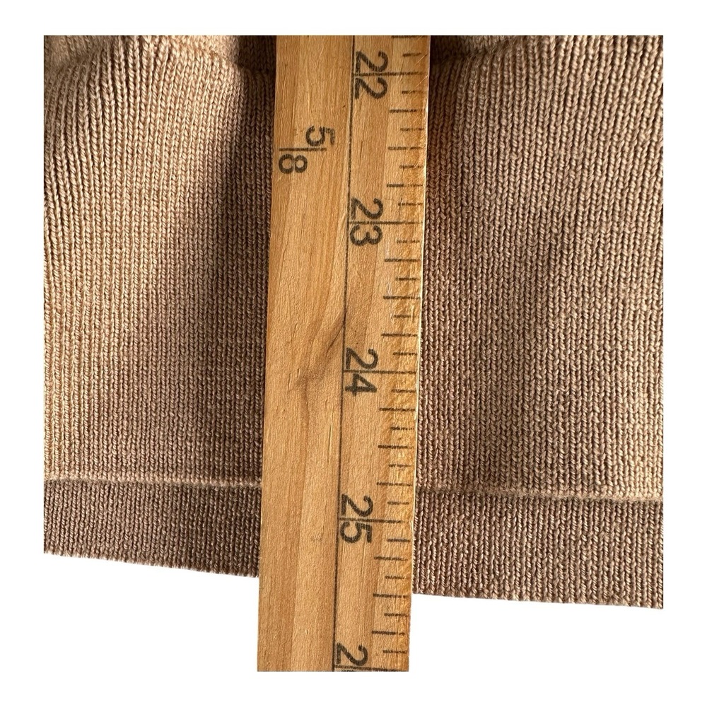 ANN TAYLOR Women 100% Merino Wool Pullover Wrap Effect Size Large khaki‎ - Picture 5 of 12